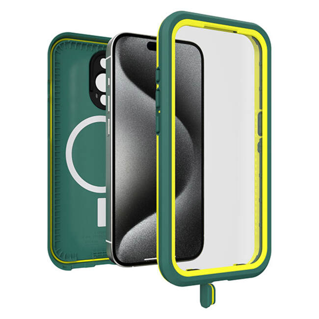 OtterBox Fre Waterproof MagSafe Case (Suits iPhone 15 Pro) - Green - Image 3