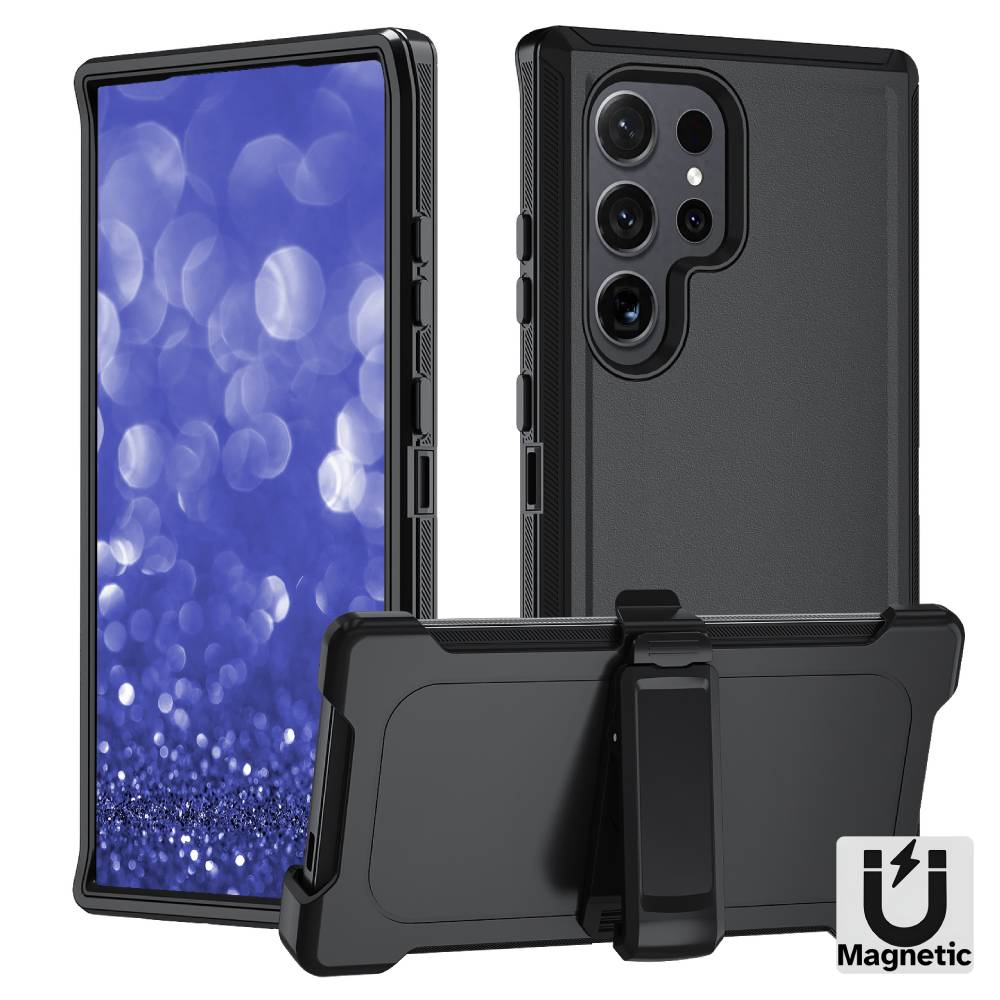 Galaxy S25 Ultra Rugged MagSafe Phone Case – Black - Phone Parts Warehouse