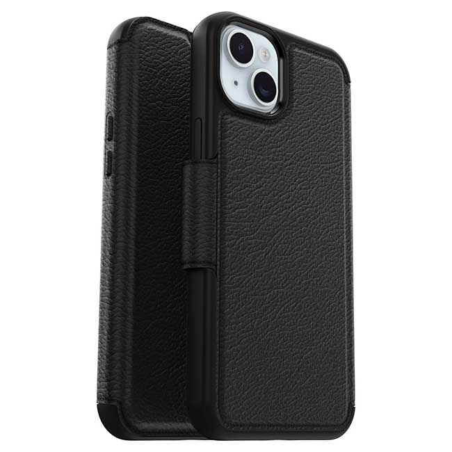 OtterBox Strada Folio MagSafe Case (Suits iPhone 15 Plus) – Black - Phone Parts Warehouse