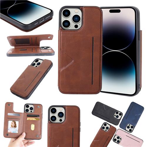 Soka Hanman Card Leather case For iPhone 14 6.1 – Brown - Phone Parts Warehouse