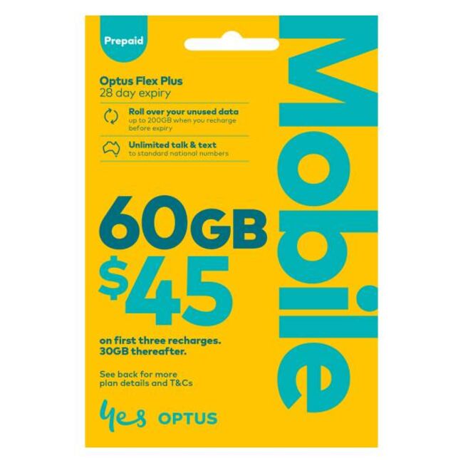 Optus Flex Plus $45 Prepaid Simcard - Phone Parts Warehouse