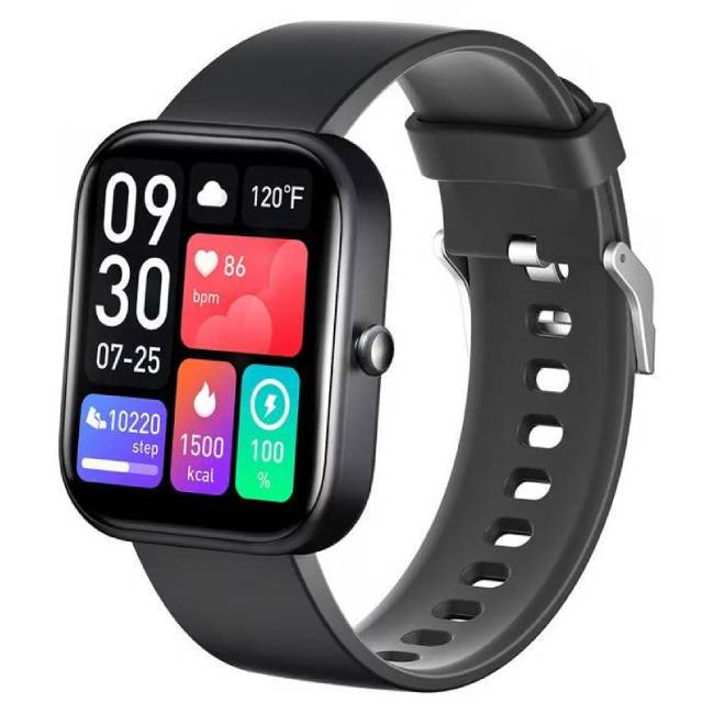 Nivo Smart Watch (2-inch Display/Heart Rate/Step Count/Blood Oxygen) - Black - Phone Parts Warehouse