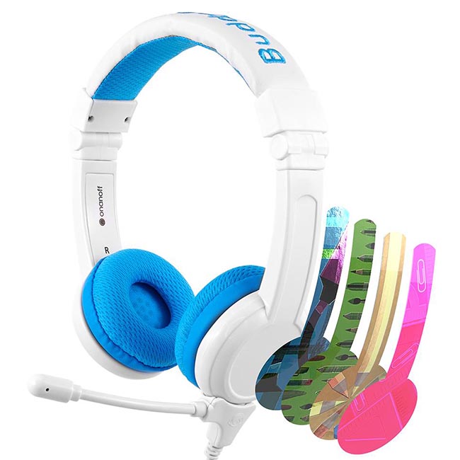 BuddyPhones School Plus Kids Headphones with Mic - Blue - Phone Parts Warehouse