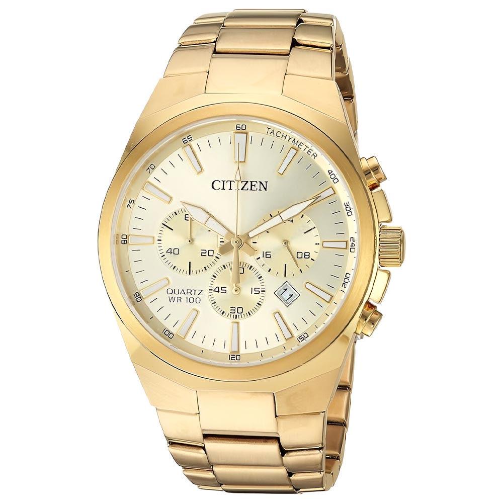 Citizen Chronograph Quartz Gold Dial Men's Watch (AN8172-53P) - Phone Parts Warehouse