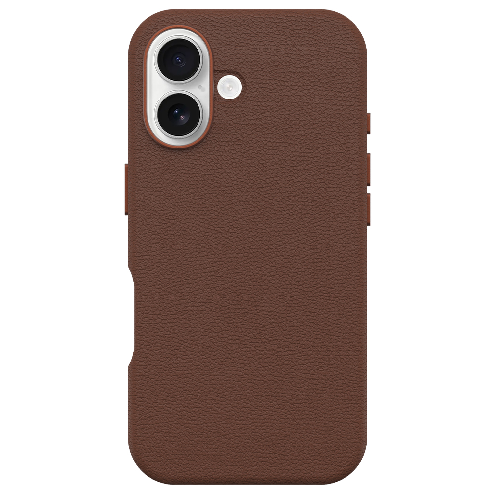 OtterBox Symmetry Cactus Leather MagSafe Case (Suits iPhone 16) - Brown - Phone Parts Warehouse