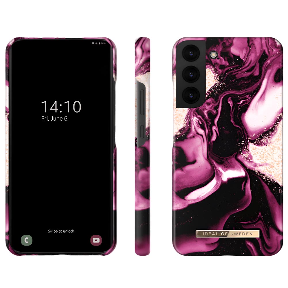 Ideal Of Sweden Fashion Case (Suits Galaxy S22 Plus) - Golden Ruby Marble - Image 2