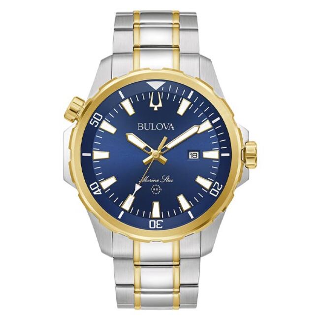 Bulova Blue Dial Marine Star Stainless Steel Men’s Watch (98B384) - Phone Parts Warehouse
