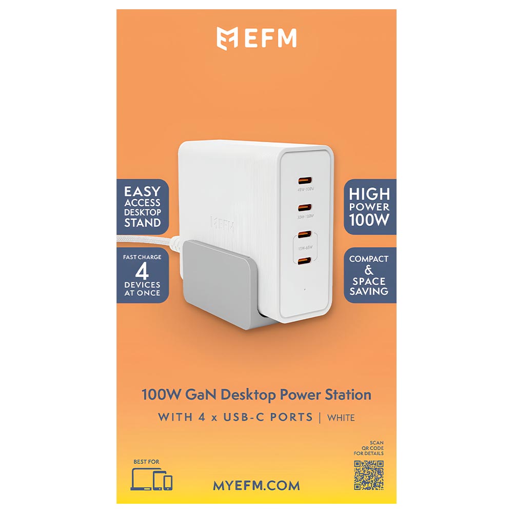 EFM 100W Desktop Power Station with GaN - White - Image 4