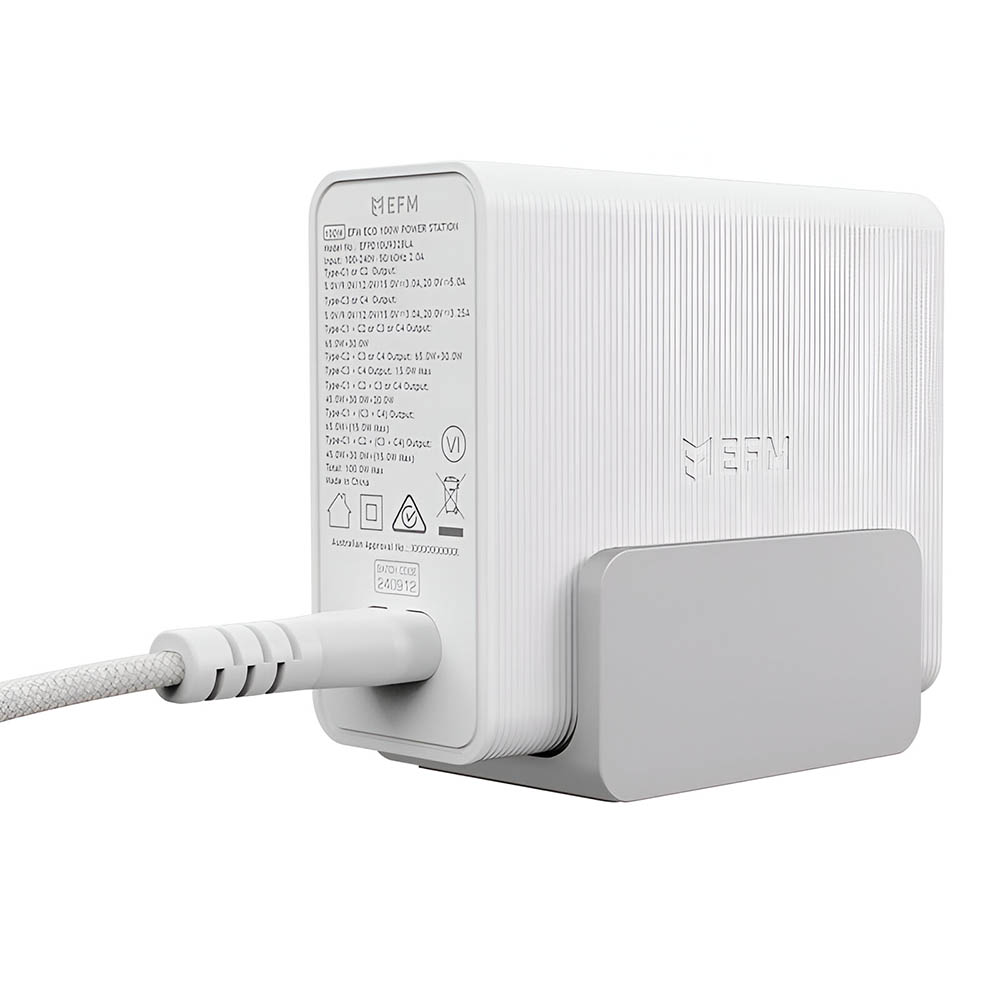 EFM 140W Desktop Power Station With GaN, Power Delivery 3.1 and PPS  - White - Image 3