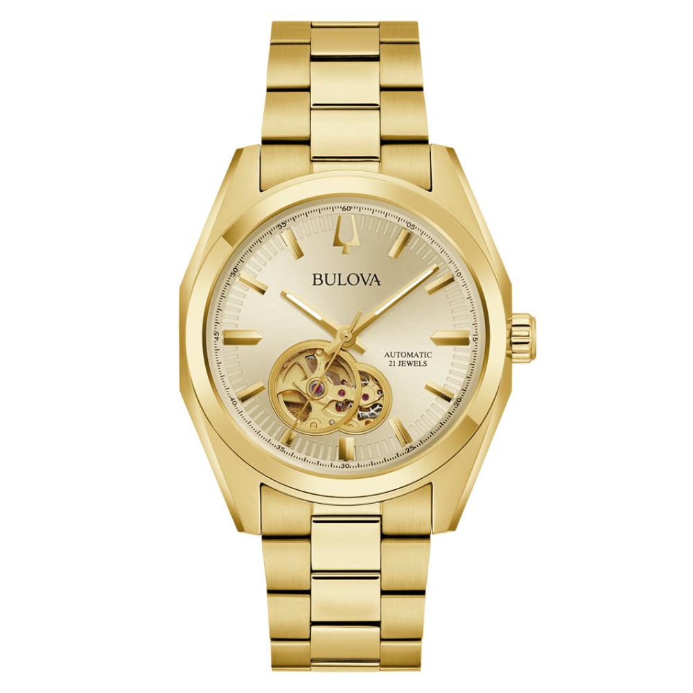 Bulova Champagne Dial Stainless Steel Surveyor Men’s Watch (97A182) - Phone Parts Warehouse