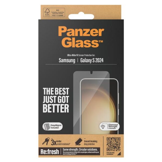 PanzerGlass UltraWide Fit with Aligner Screen Protector (Suits Galaxy S24) - Image 2