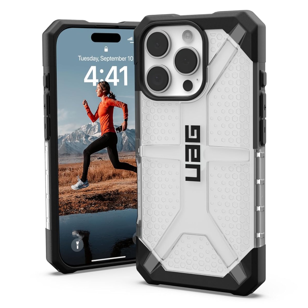 iPhone 16 Pro Max Hard Back Case - Clear/Black [UAG Plasma] - Phone Parts Warehouse
