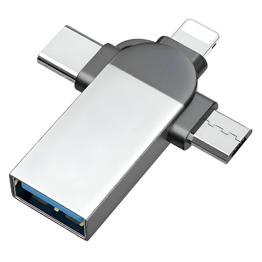 3 in 1 OTG Adaptor Black/Silver - Phone Parts Warehouse
