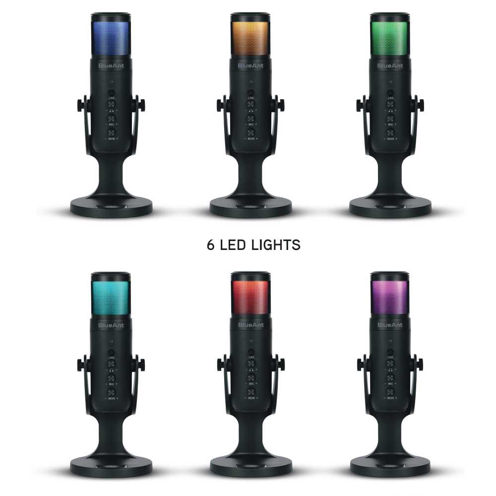 BlueAnt StreamX USB Microphone with LED Lights - Image 4