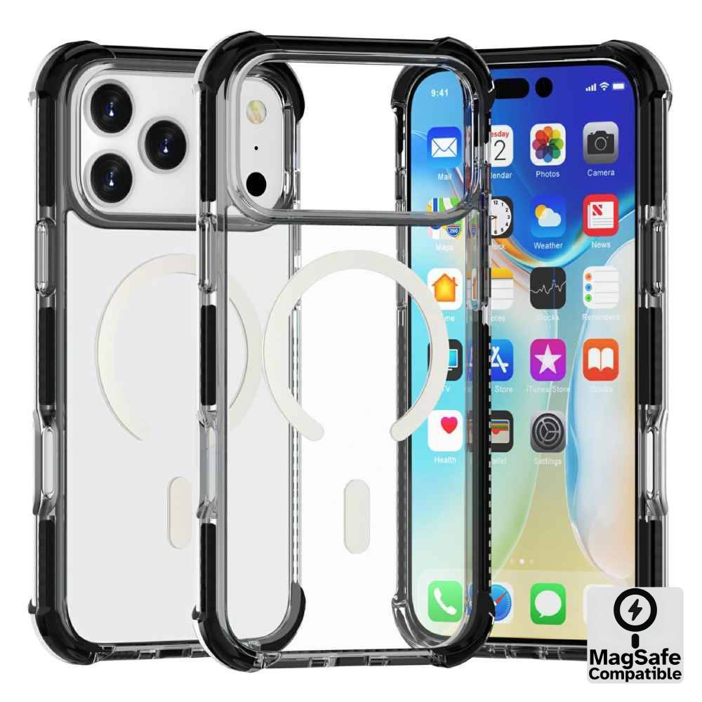 iPhone 17 Pro Max Absorption MagSafe Case – Clear Black - Phone Parts Warehouse