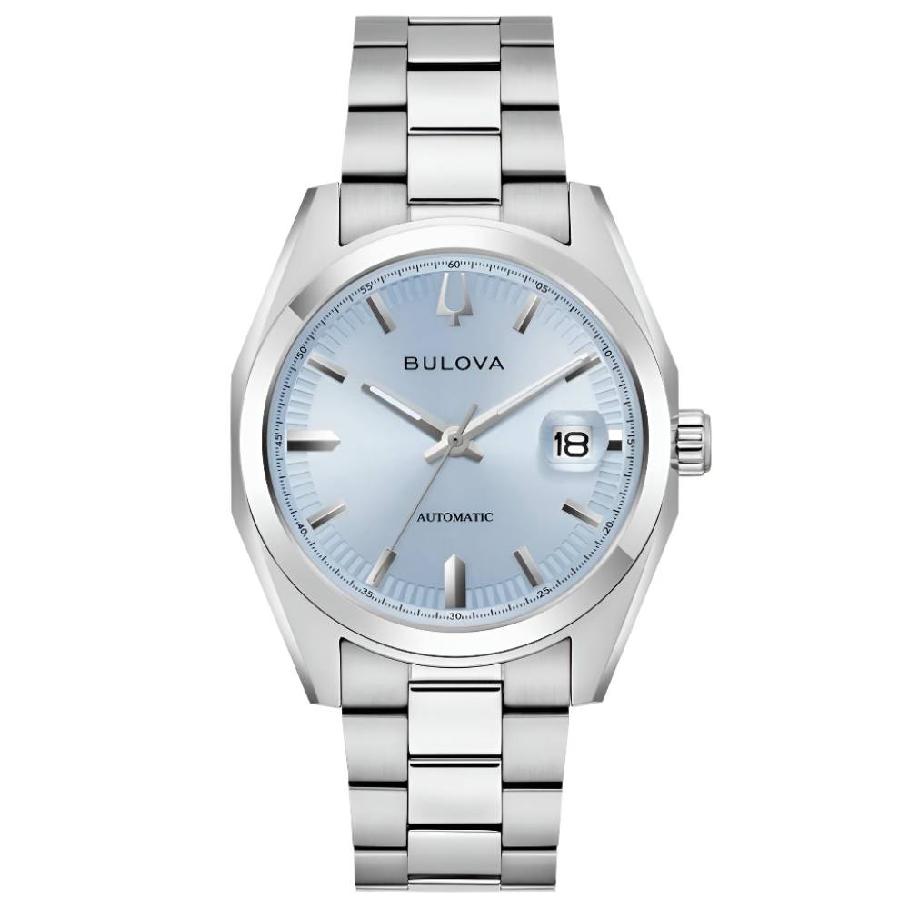 Bulova Surveyor Automatic Light Blue Dial Stainless Steel Men’s Watch (96B469) - Phone Parts Warehouse