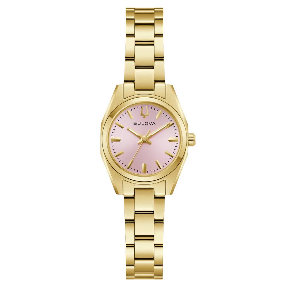 Bulova Classic Surveyor Mini Pink Dial Stainless Steel Watch Women’s (97L187) - Phone Parts Warehouse