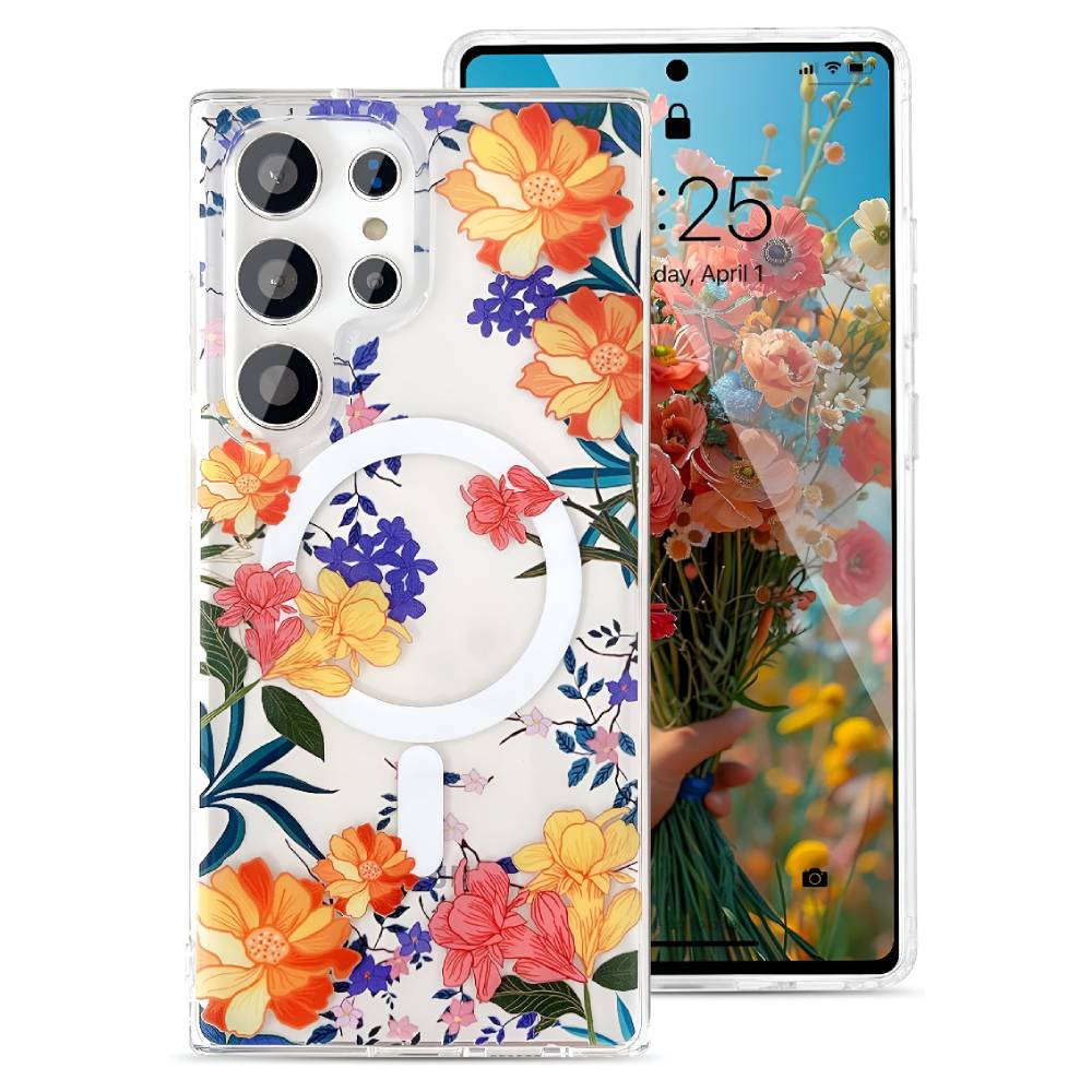 Galaxy S25 Ultra Flower MagSafe Case – Colorful Flower - Phone Parts Warehouse