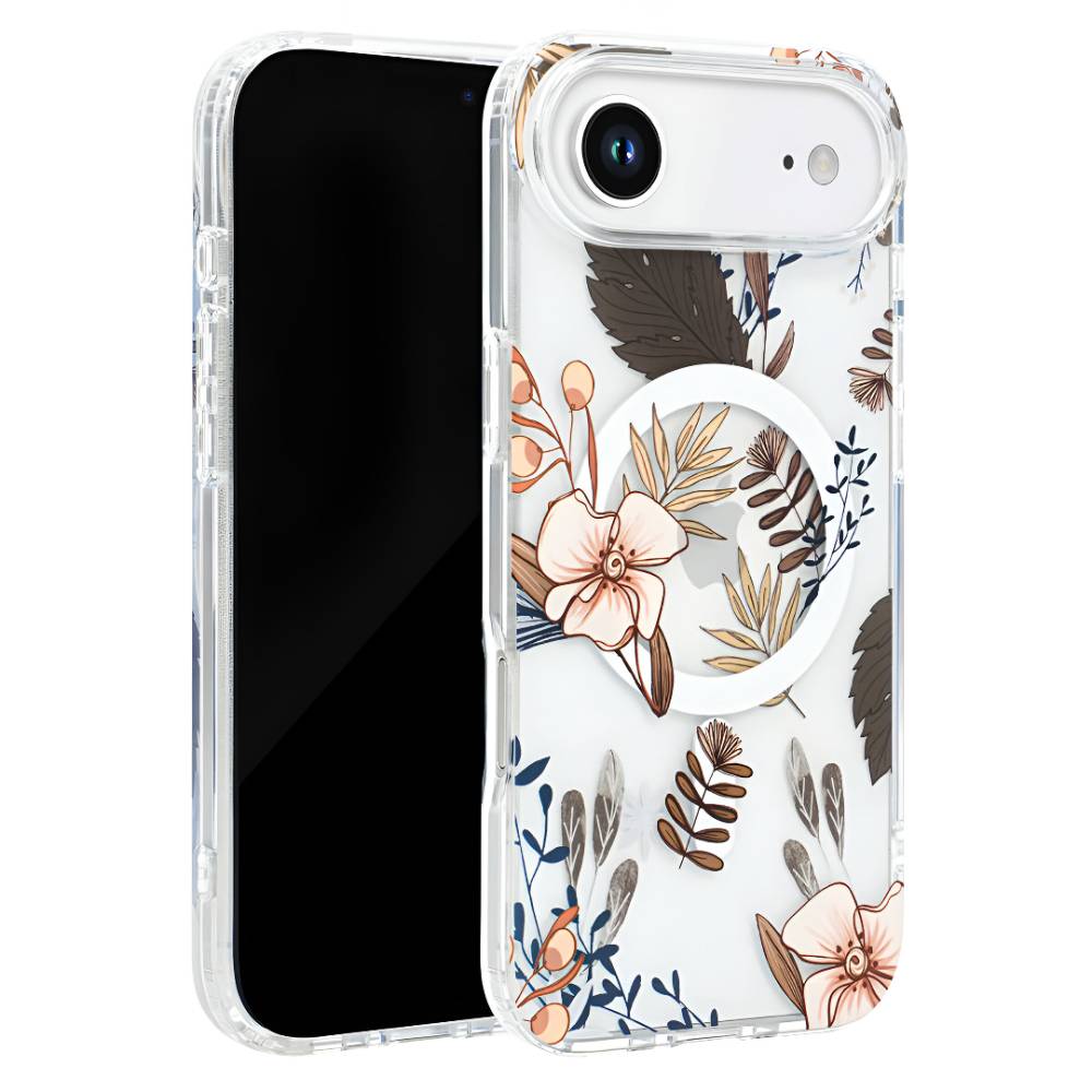 iPhone 17 Air Flower MagSafe Case – Brown Flower - Phone Parts Warehouse