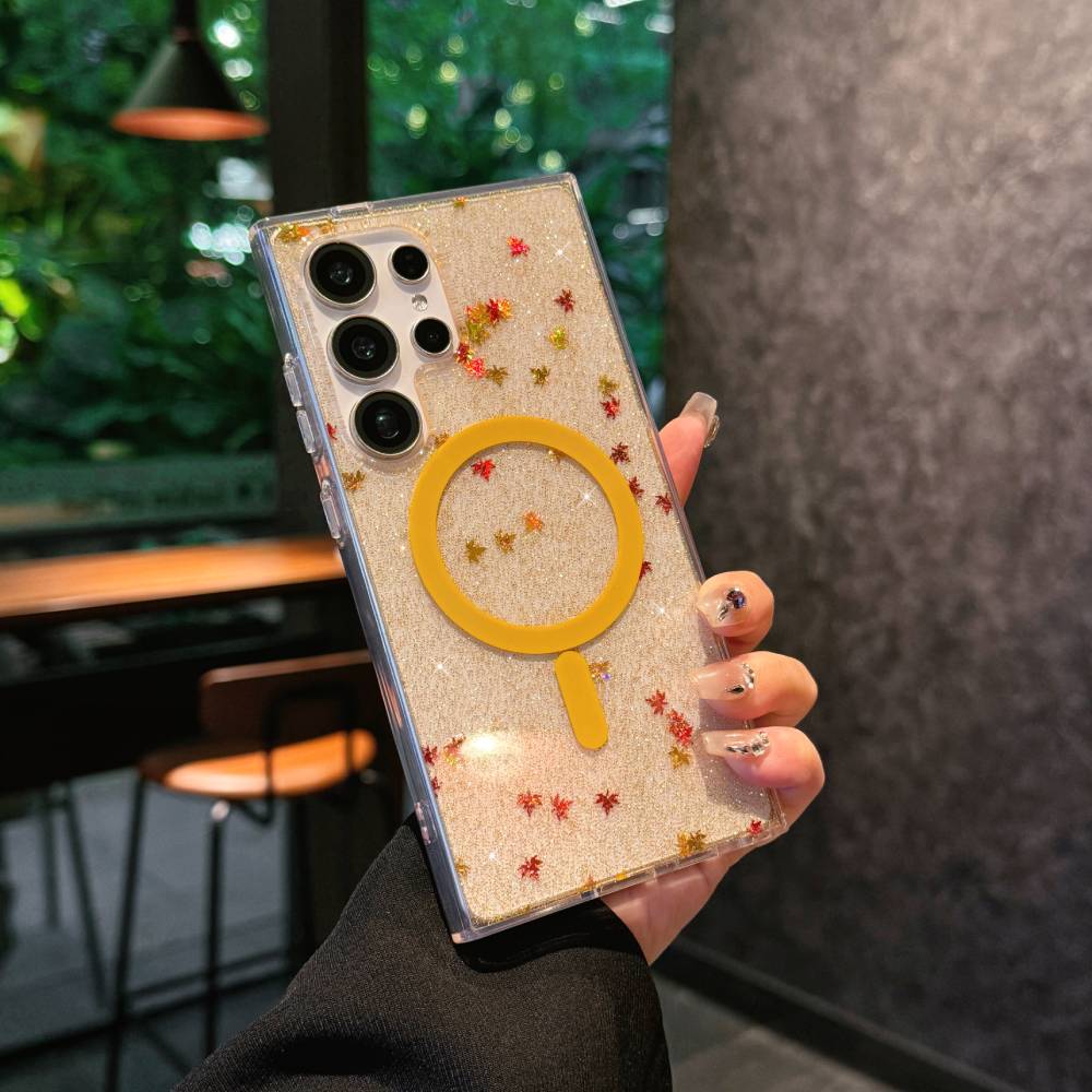 Galaxy S26 Ultra Leaf Flower MagSafe Case – Orange - Phone Parts Warehouse