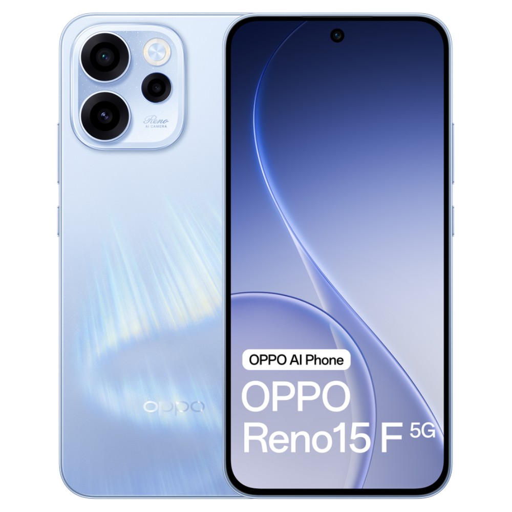 OPPO Reno15 F 5G (Dual Sim, 6.57-inch, 8GB RAM+256GB Storage) – Aurora Blue - Phone Parts Warehouse