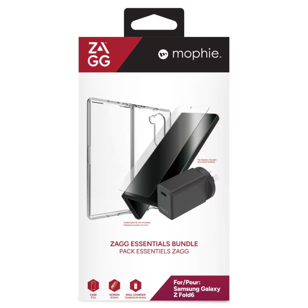 Galaxy Z Fold 6 Essentials Bundle - Clear [ZAGG Case + Glass + Adapter] - Image 1