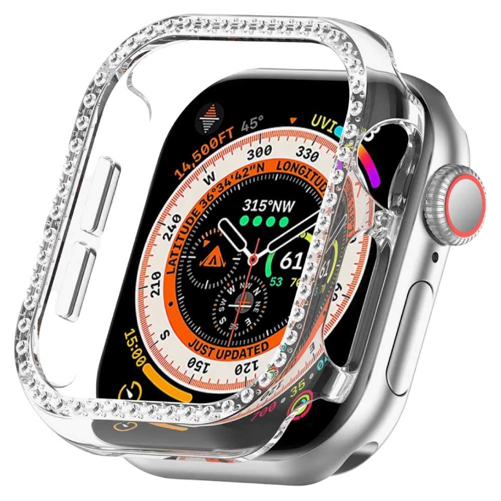 Apple Watch Sparking Diamond PC Case (49 MM) – Clear - Phone Parts Warehouse