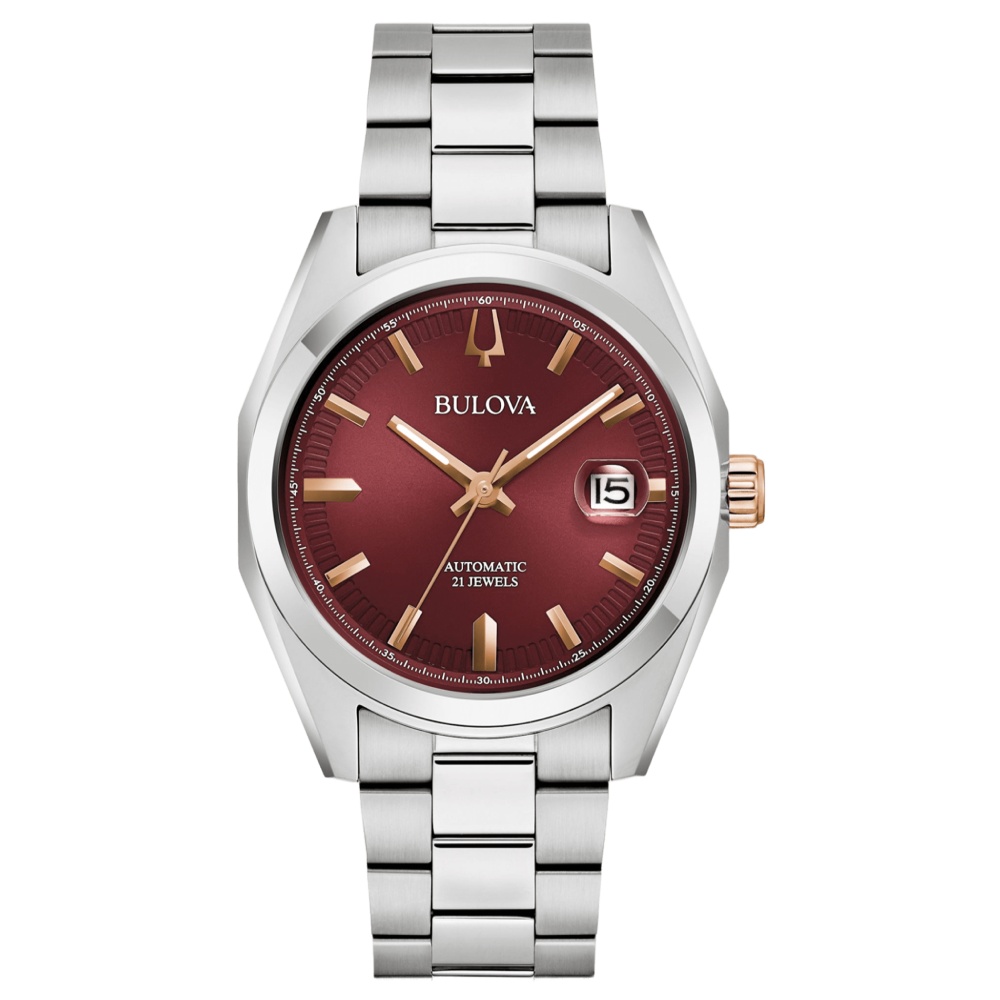 Bulova Classic Surveyor Automatic Red Dial Men’s Watch (98B422) - Phone Parts Warehouse