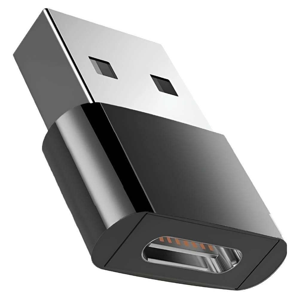 USB-A Male To USB-C Female Adapter – Black - Phone Parts Warehouse