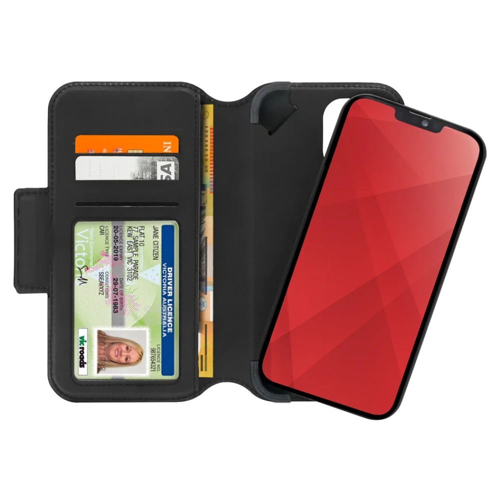 iPhone 13 Wallet Case - Black [3sixT DuoFolio] - Image 2