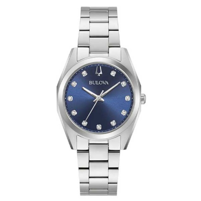 Bulova Blue Dial Surveyor Stainless Steel Women’s Watch (96P229) - Phone Parts Warehouse