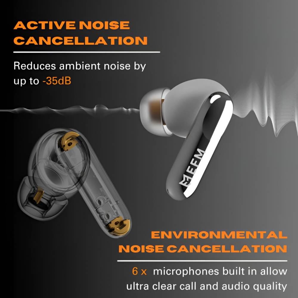 EFM Chicago TWS Earbuds With Advanced Active Noise Cancelling (Black) - Image 4