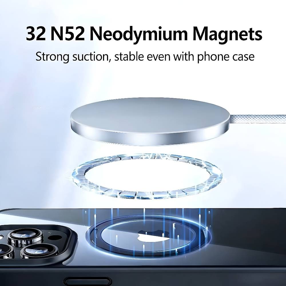Soka 25W Qi2 Magnetic Wireless Charger - White - Image 3