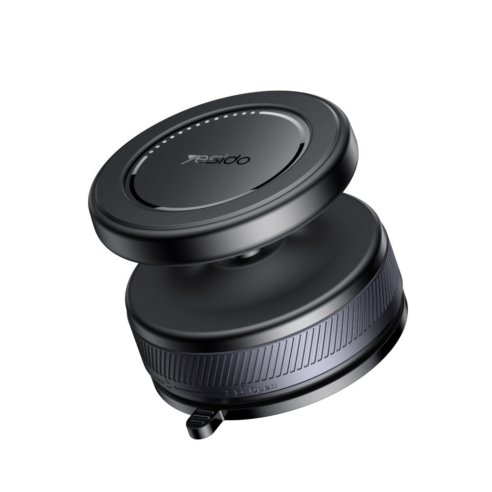 YESIDO Magnetic 360 Rotating Manual Car Phone Holder with Vacuum Suction-Cup (Black) (C227) - Phone Parts Warehouse
