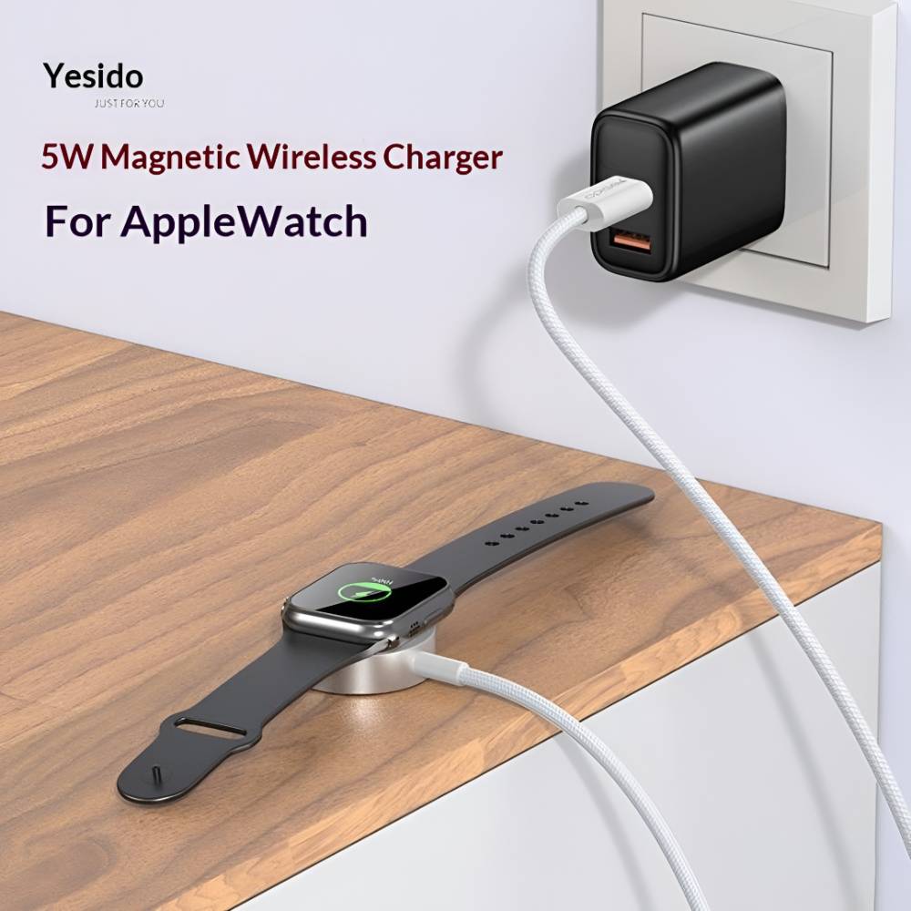 YESIDO 5W Apple Watch Magnetic Charger with Type-C Cable 1M (White) (DS36) - Image 2